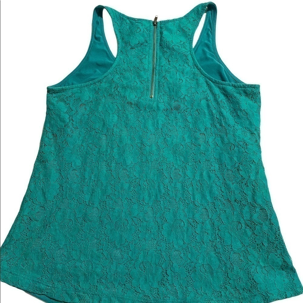Mesh lace cotton/nylon lined racer back tank with zip detail Fairycore 90’s Med. - Picture 2 of 8
